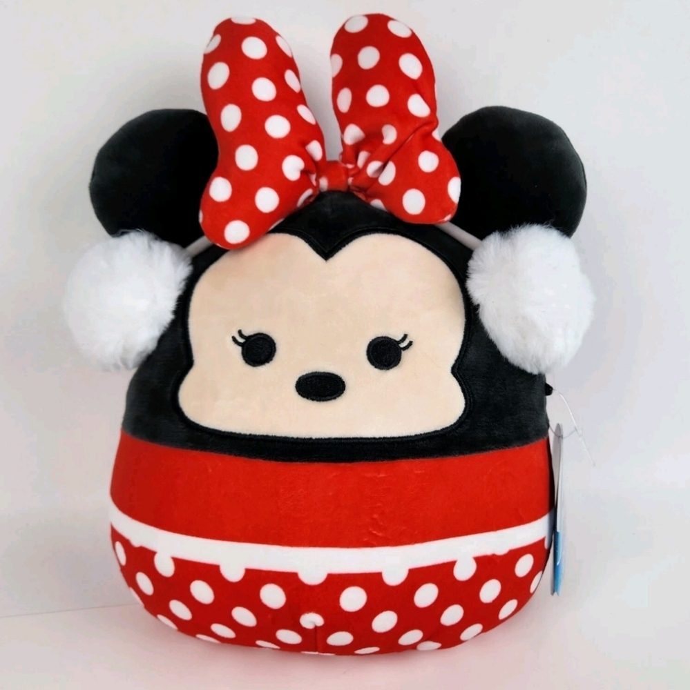 Disney Squishmallow Minnie Mouse Winter Holiday Christmas Earmuffs 12" Plush NWT